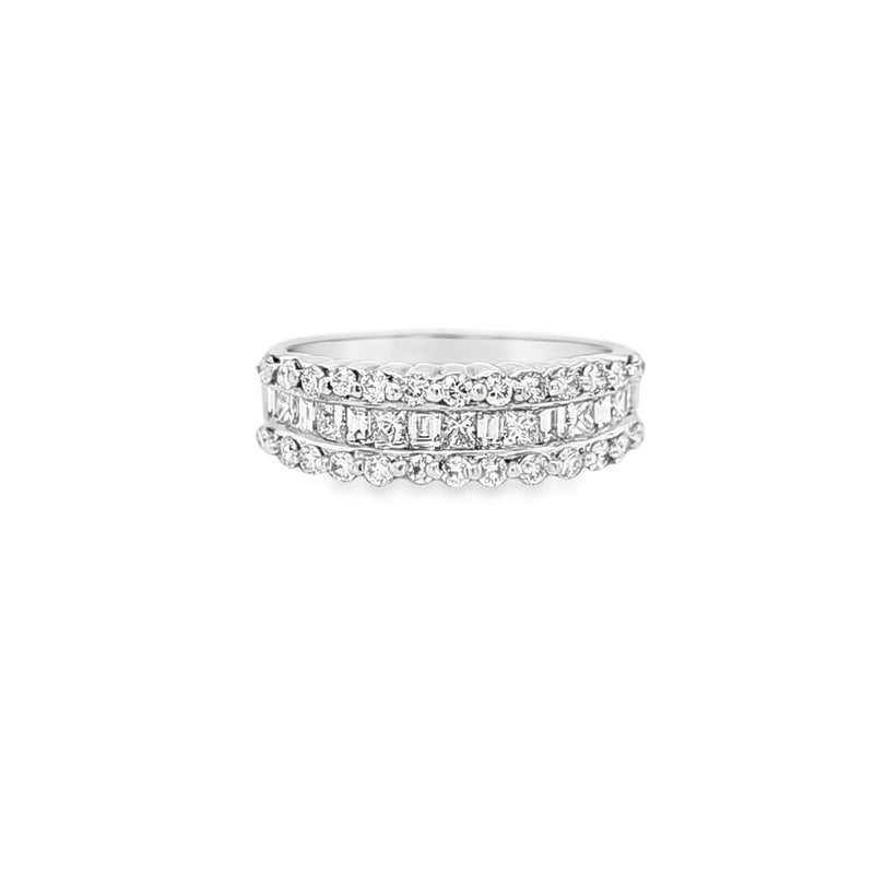 Mix Cut Diamond Half Eternity Ring