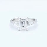 Platinum Emerald-Cut Diamond Three-Stone Engagement Ring – 1.57ct E/VVS1