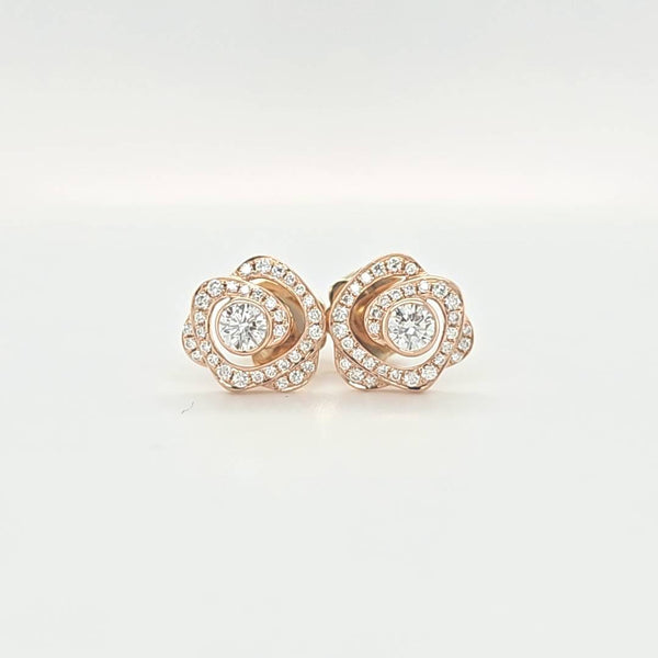 Pre-Owned | Boodles Maymay Rose Diamond Earrings, 18K Rose Gold