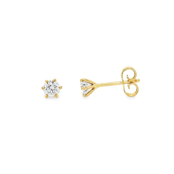 Diamond Stud Earrings  0.52ct 18K YELLOW GOLD