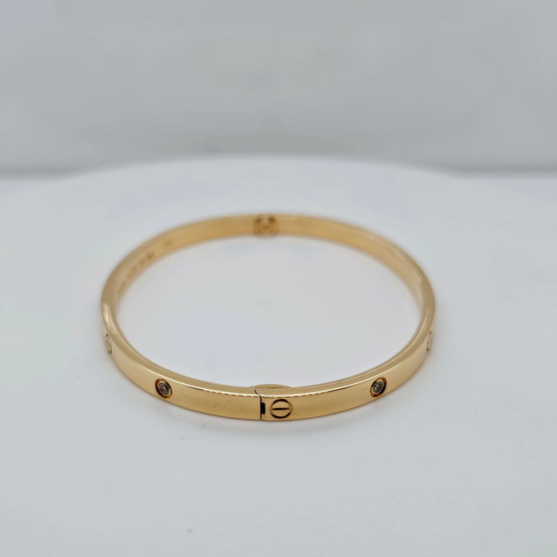 Pre-Owned | Size - 17 / 18ct Yellow Gold Cartier Love Bracelet diamonds