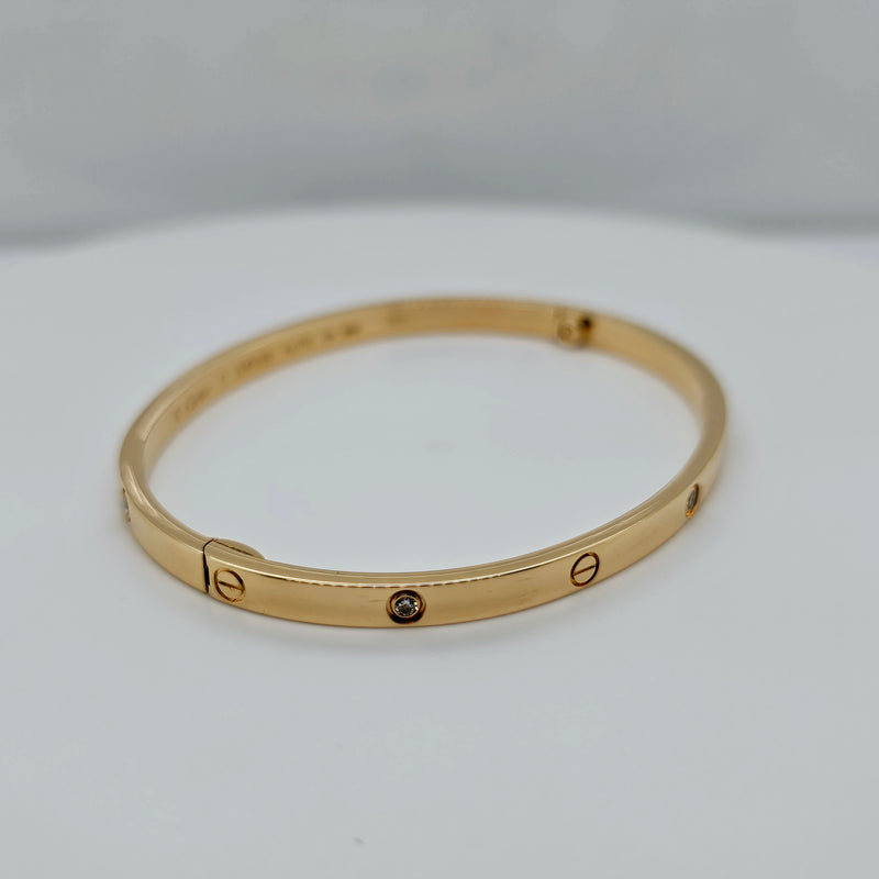 Pre-Owned | Size - 17 / 18ct Yellow Gold Cartier Love Bracelet diamonds