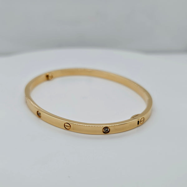 Pre-Owned | Size - 17 / 18ct Yellow Gold Cartier Love Bracelet diamonds