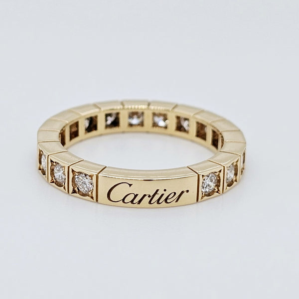 Pre-Owned Cartier 18ct Yellow Gold Lanieres Ring – Round-Cut Diamonds