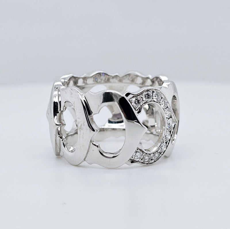 Pre-Owned Cartier 18k White Gold Diamond C De Cartier Ring