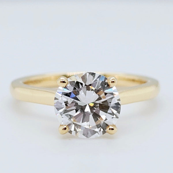 Engagement ring | Wedding ring | 18k yellow gold ring | Single stone ring | Natural diamond ring