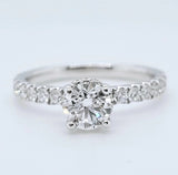 Engagement ring | Proposal ring | 18k White gold wedding ring | Diamonds on band