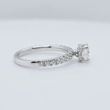 Engagement ring | Proposal ring | 18k White gold wedding ring | Diamonds on band