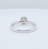 Engagement ring | Proposal ring | 18k White gold wedding ring | Diamonds on band