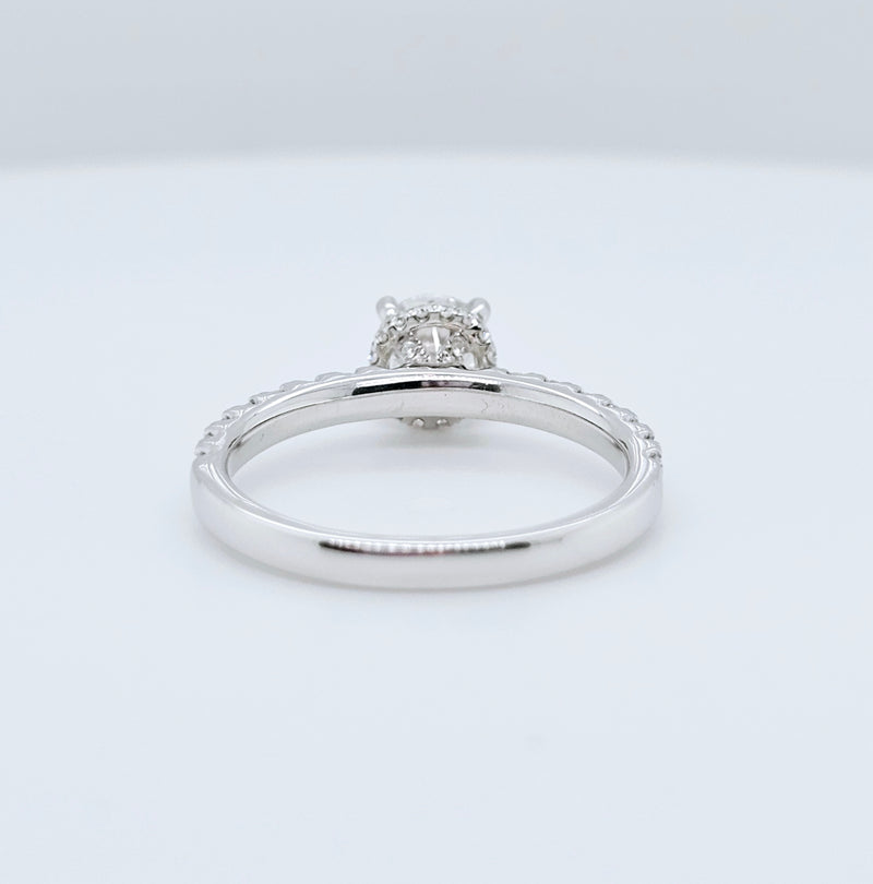 Engagement ring | Proposal ring | 18k White gold wedding ring | Diamonds on band