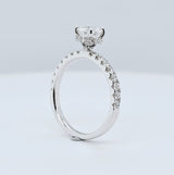 Engagement ring | Proposal ring | 18k White gold wedding ring | Diamonds on band