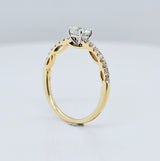 Engagement ring | Art deco engagement ring | 18k yellow gold wedding ring