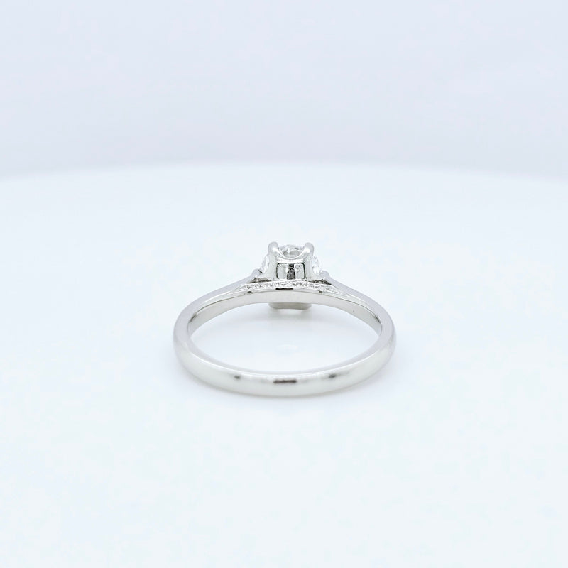 Engagement ring | Proposal ring | Platinum ring | Cathedral setting ring | White diamond