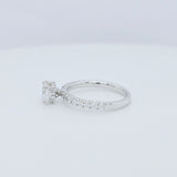 Engagement ring | Proposal ring | 18k White gold wedding ring | Diamonds on band