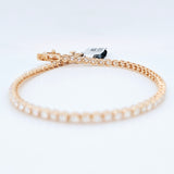 Tennis bracelet | Women's gold tennis bracelet | 7 inches(Resizable)