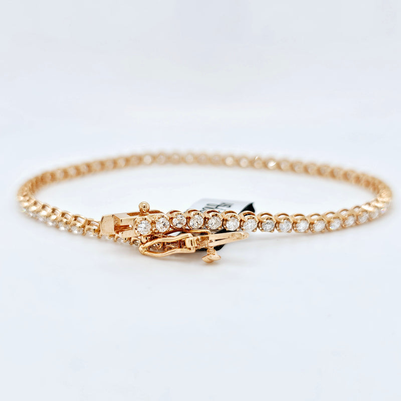 Tennis bracelet | Women's gold tennis bracelet | 7 inches(Resizable)