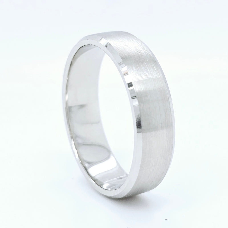 Men's wedding band | Platinum wedding bands | Size - U | 6.00 mm