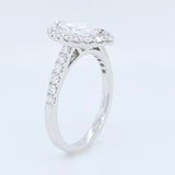 18k White Gold 0.50ct Marquise Diamond Halo Engagement Ring