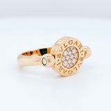 Pre-Owned BVLGARI Flip Ring - Jade & Diamond 18k Rose Gold