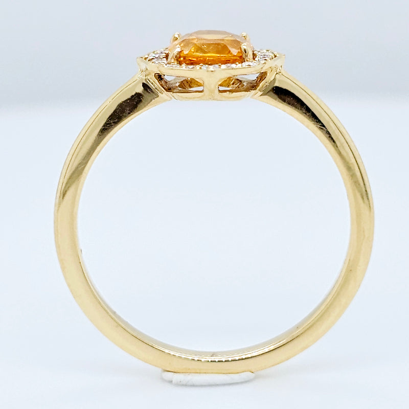 18k Yellow Gold Yellow Sapphire & Diamond Halo Engagement Ring – 1.90ct Sapphire, 0.15ct F/VS1 Diamonds