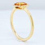 18k Yellow Gold Yellow Sapphire & Diamond Halo Engagement Ring – 1.90ct Sapphire, 0.15ct F/VS1 Diamonds