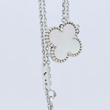 Pre-Owned Van Cleef & Arpels Vintage Alhambra Pendant Necklace – 18ct White Gold & Mother of Pearl