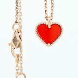 Pre-Owned Van Cleef & Arpels Sweet Hearts Pendant – 18ct Rose Gold & Carnelian