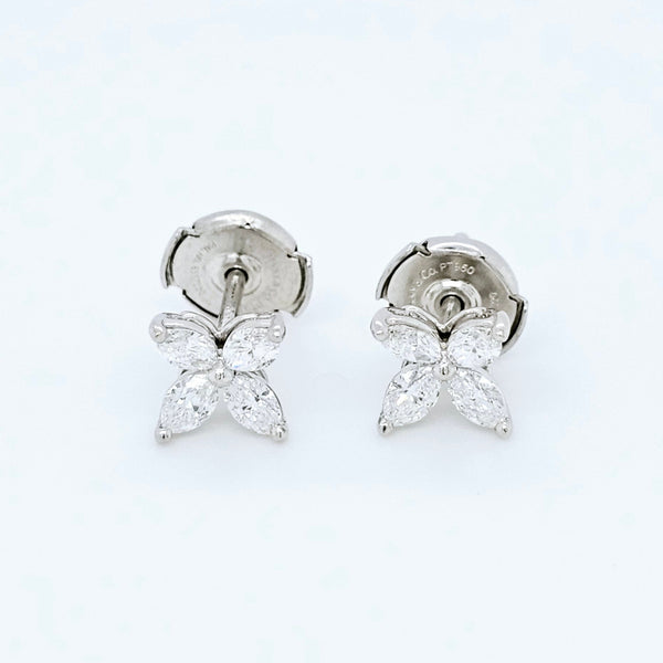 Tiffany & Co. Victoria Earrings, Small Size, Platinum