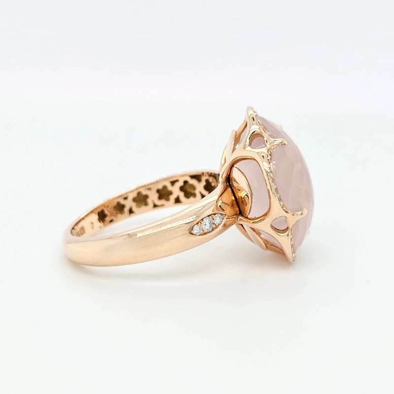 Pre-Owned | Pasquale Bruni Bon Ton Diamond & Rose Quartz Ring, 18K Rose Gold