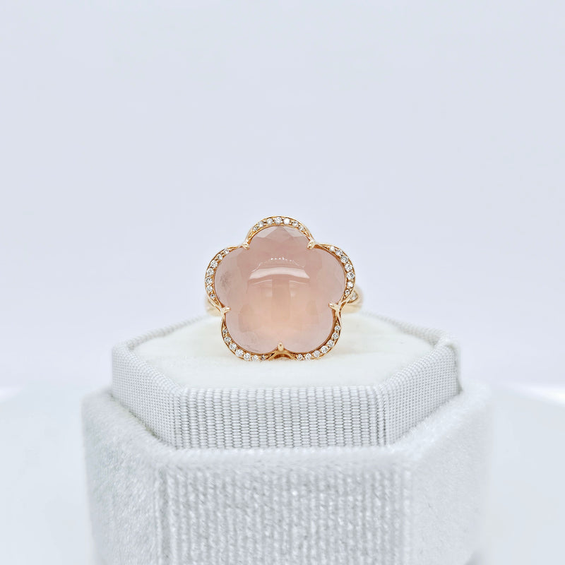 Pre-Owned | Pasquale Bruni Bon Ton Diamond & Rose Quartz Ring, 18K Rose Gold