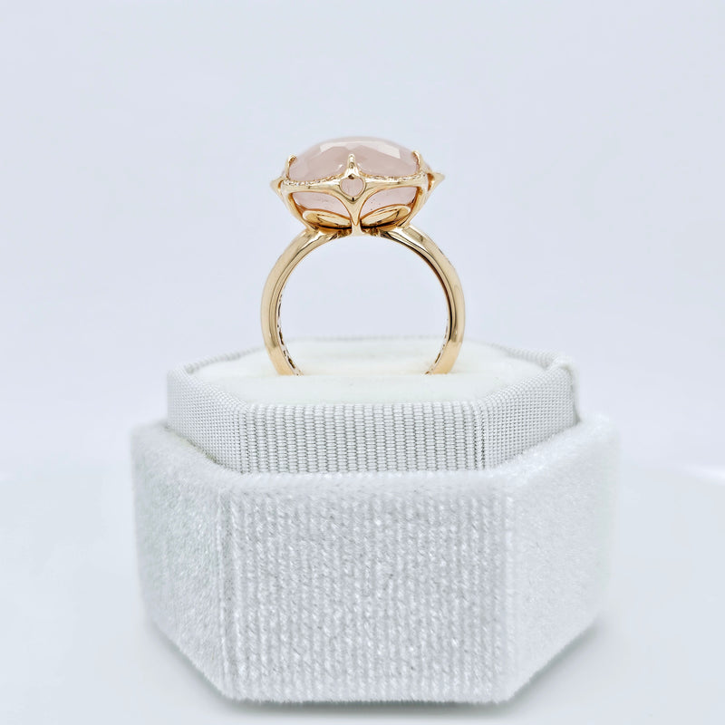 Pre-Owned | Pasquale Bruni Bon Ton Diamond & Rose Quartz Ring, 18K Rose Gold