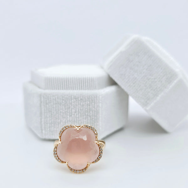 Pre-Owned | Pasquale Bruni Bon Ton Diamond & Rose Quartz Ring, 18K Rose Gold