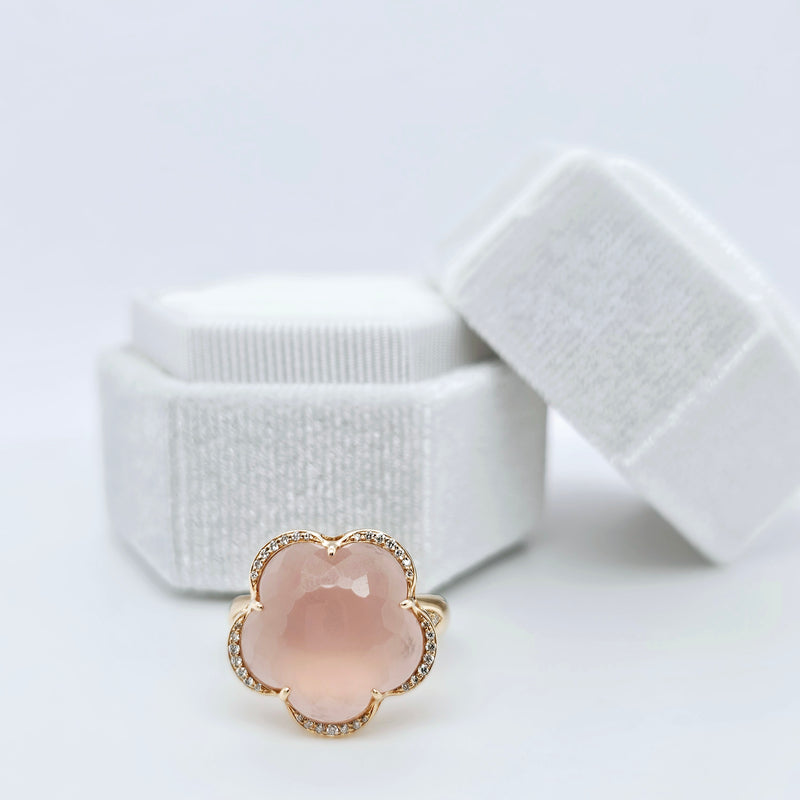 Pre-Owned | Pasquale Bruni Bon Ton Diamond & Rose Quartz Ring, 18K Rose Gold