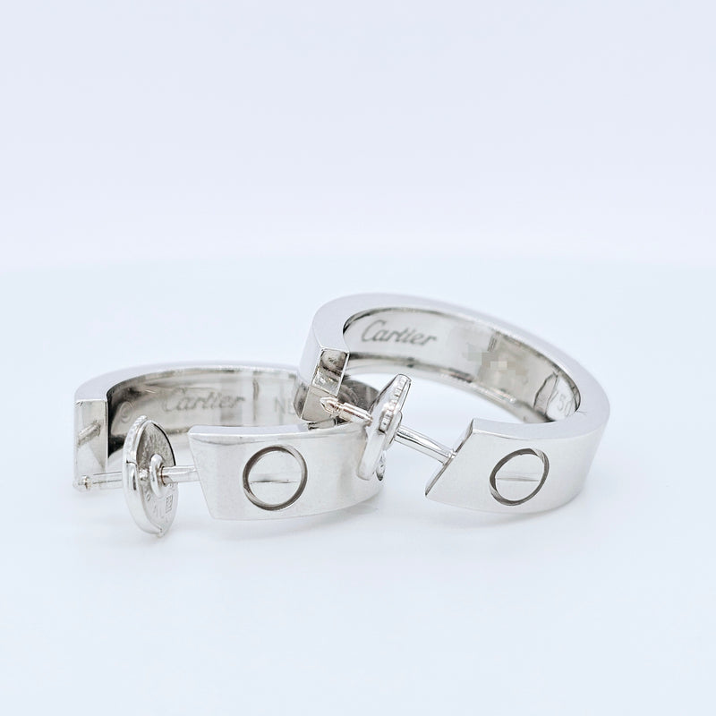 Pre-Owned Cartier Love Hoop Earrings – 18ct White Gold & Diamonds