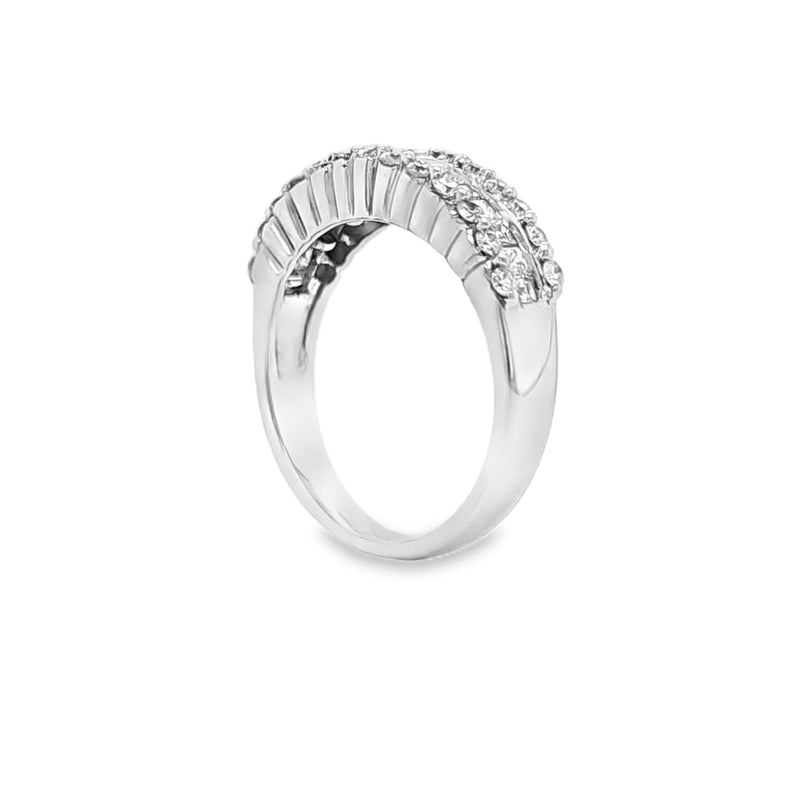 Mix Cut Diamond Half Eternity Ring