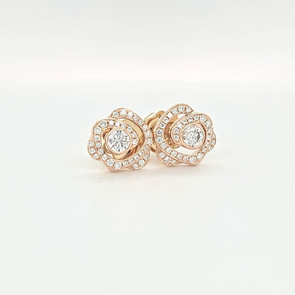 Pre-Owned | Boodles Maymay Rose Diamond Earrings, 18K Rose Gold