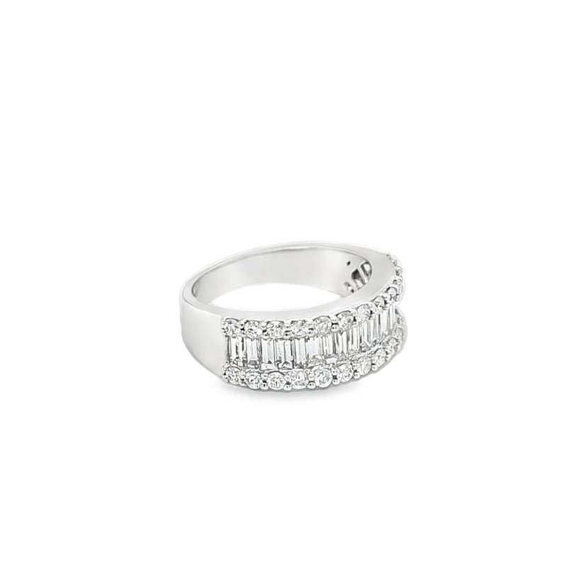 Baguette and Round Cut Half Eternity Ring