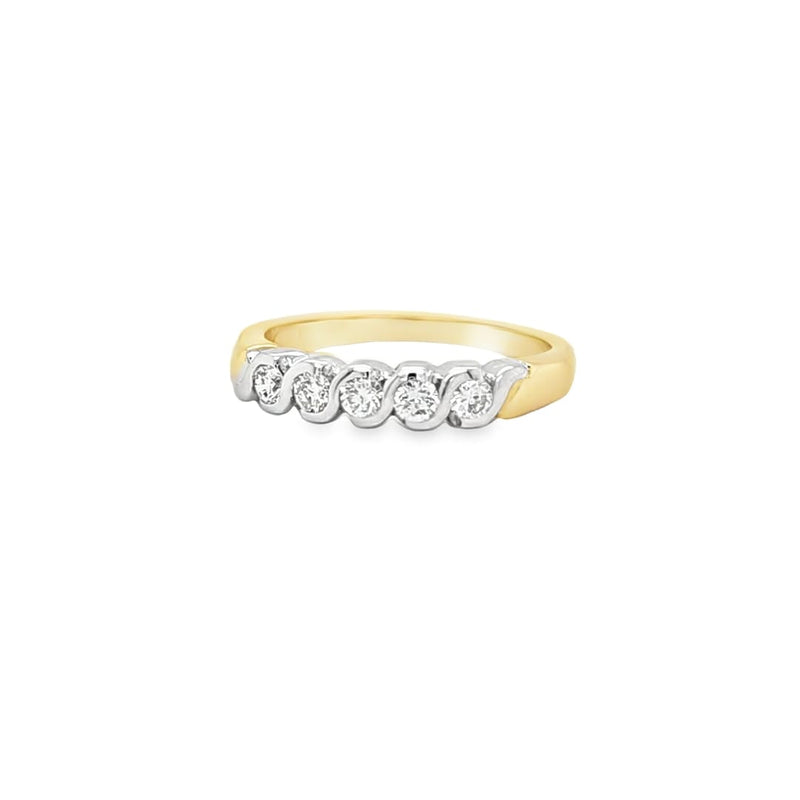 Two Tone Half Eternity Ring