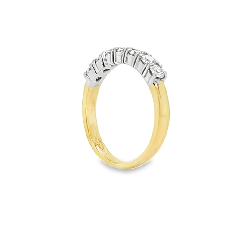 Two Tone Half Eternity Ring