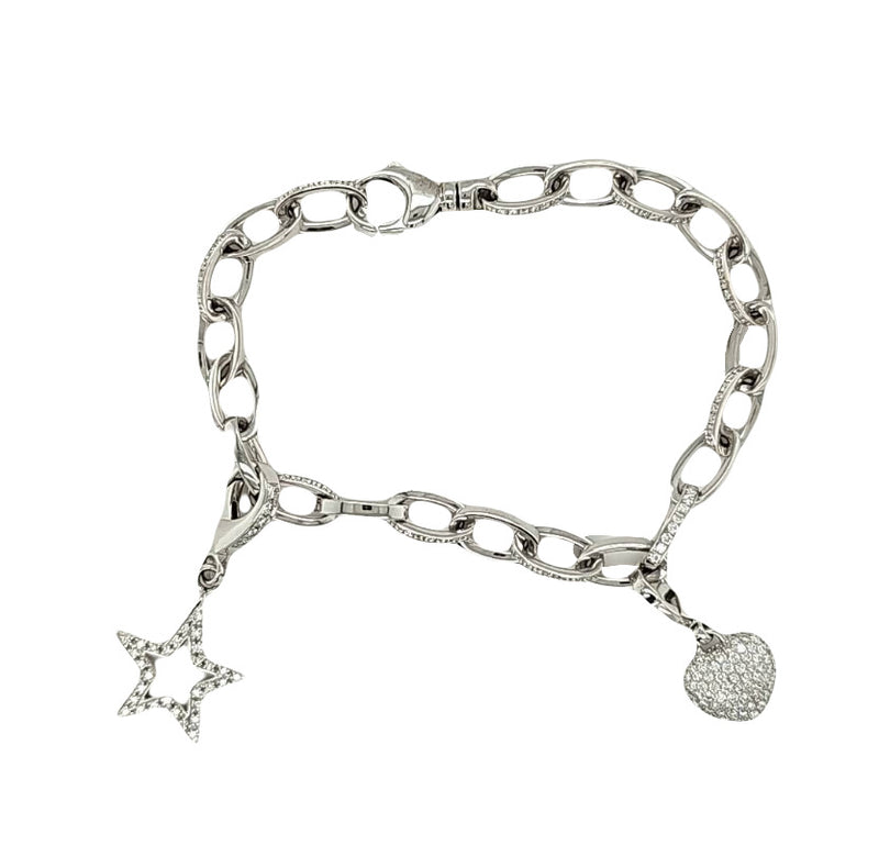 Pre-Owned | Theo Fennell 18ct White Gold and Diamond Link Charm Bracelet