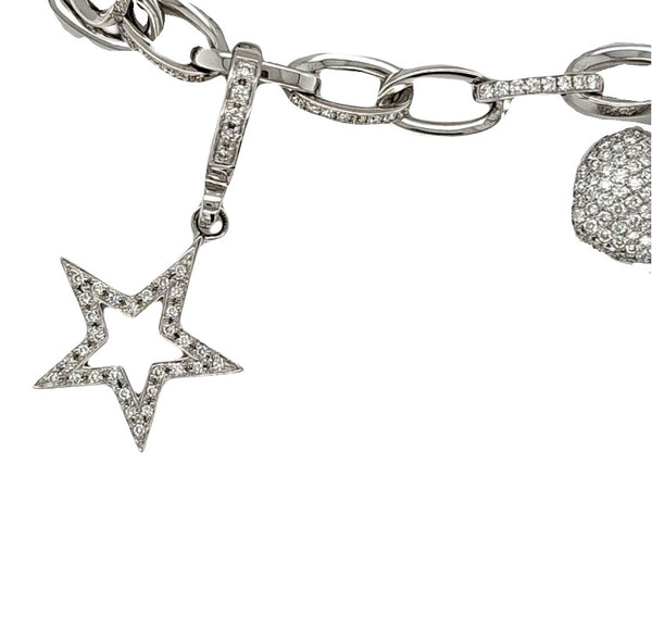 Pre-Owned | Theo Fennell 18ct White Gold and Diamond Link Charm Bracelet