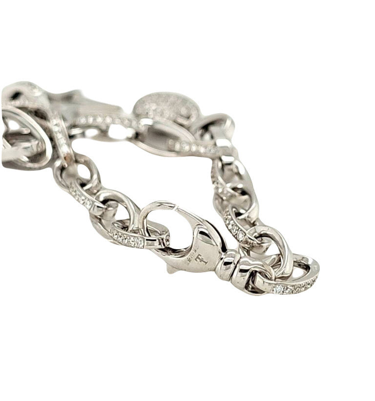 Pre-Owned | Theo Fennell 18ct White Gold and Diamond Link Charm Bracelet