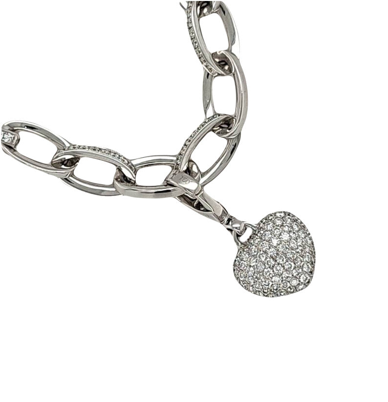 Pre-Owned | Theo Fennell 18ct White Gold and Diamond Link Charm Bracelet