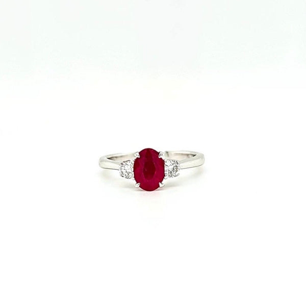 1.55ct Ruby and Diamond Trilogy Ring