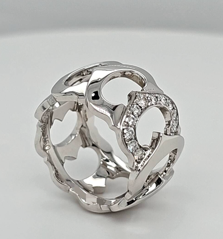 Pre-Owned | Cartier 18k White Gold Diamond C De Cartier Ring