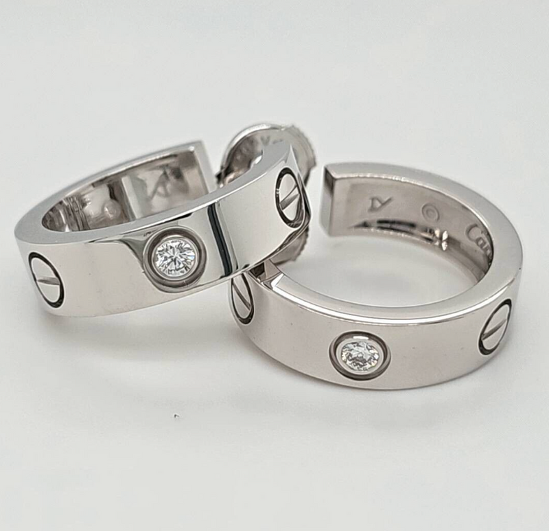 Pre-Owned | Cartier Love Hoop Earrings, 18ct White Gold And Diamonds