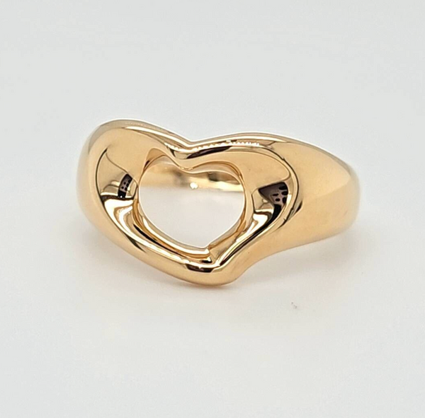 Pre-Owned | Tiffany &amp; Co. Elsa Peretti Open Heart Ring in 18ct Yellow Gold