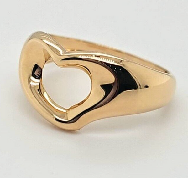 Pre-Owned | Tiffany &amp; Co. Elsa Peretti Open Heart Ring in 18ct Yellow Gold