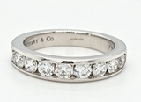 Pre-Owned Tiffany & Co. Diamond Half Eternity Ring in Platinum