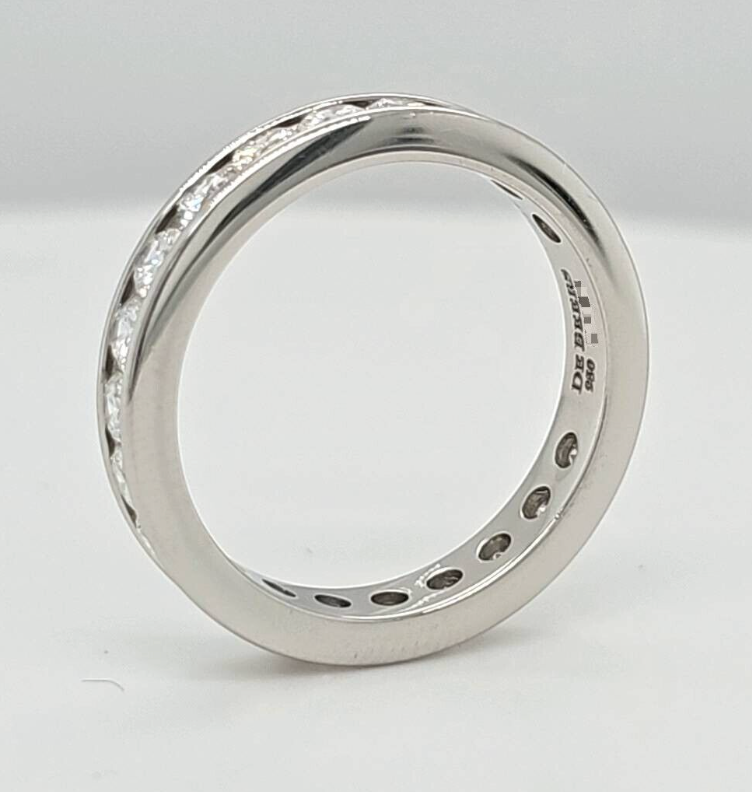 Pre-Owned | De Beers Diamond Full Eternity Ring in Platinum